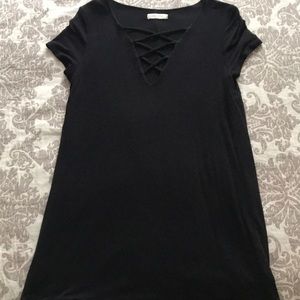 Black Low-cut Cross Dress